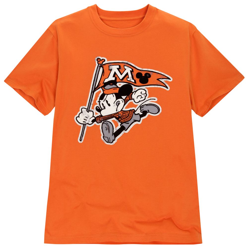 Orange Mascot Mickey Mouse Tee for Adults
