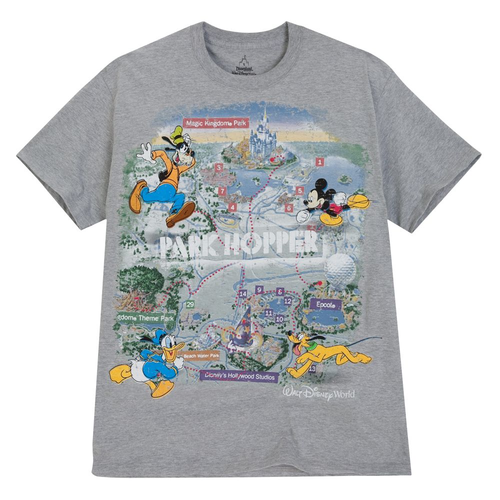 Mickey and Friends Walt Disney World Park Hopper Tee for Adults