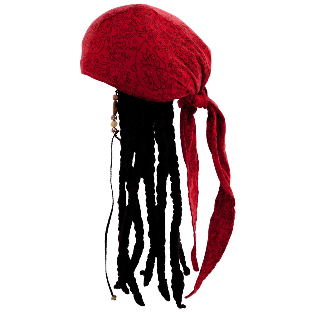 Jack Sparrow Head Wrap with Dreads for Adults