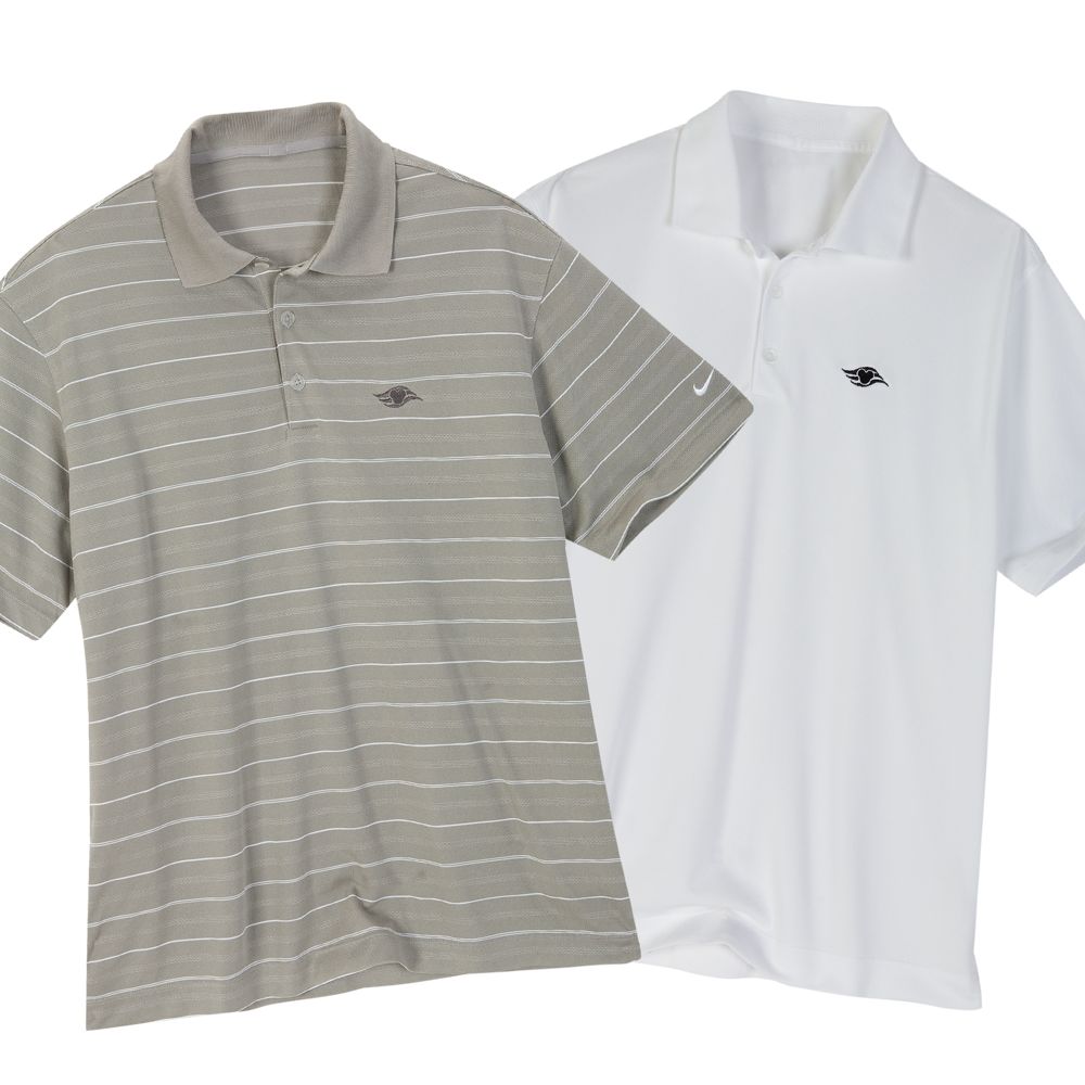 Disney Cruise Line Polo Shirt for Adults by Nike -- Striped Grey