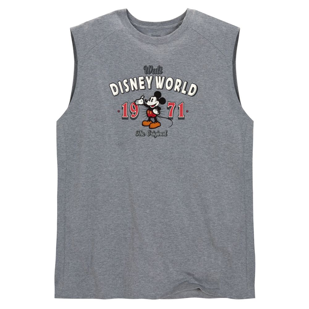 Muscle Style Walt Disney World Mickey Mouse Tee -- Gray
