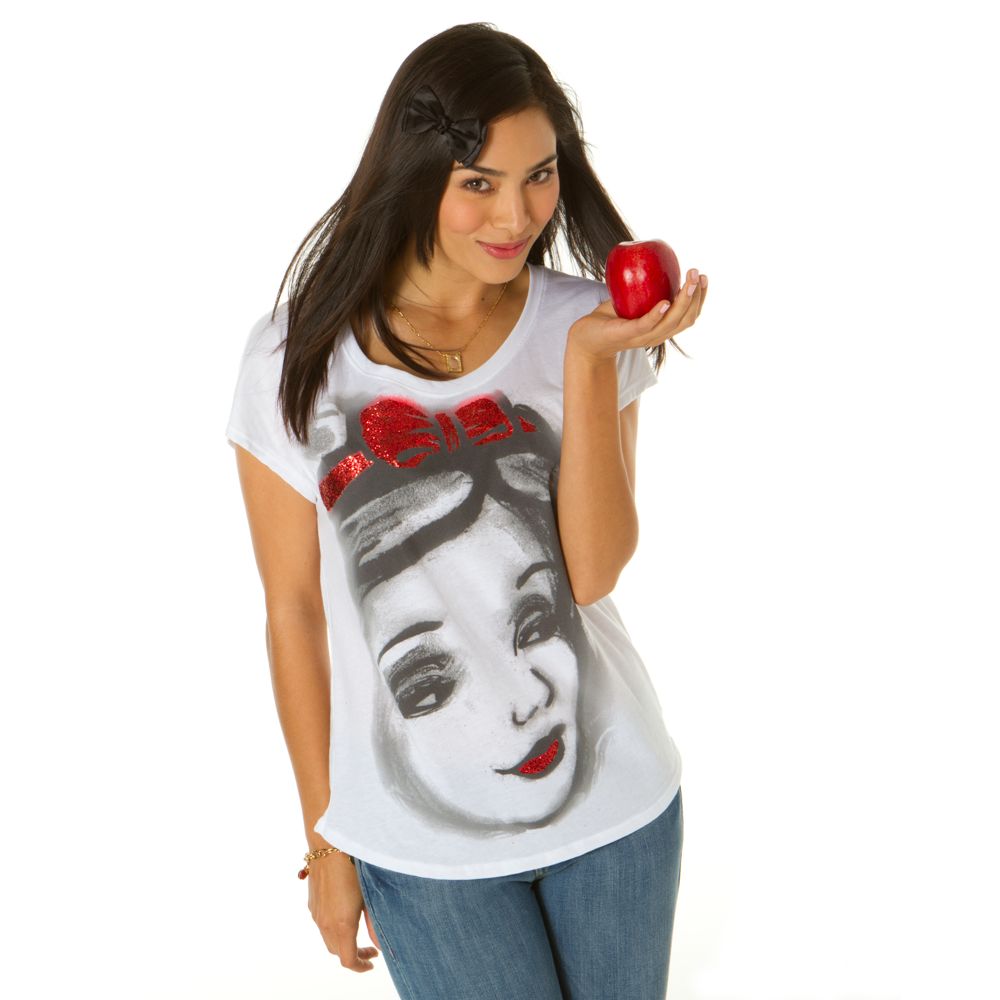 Red Sequin Snow White Tee for Women