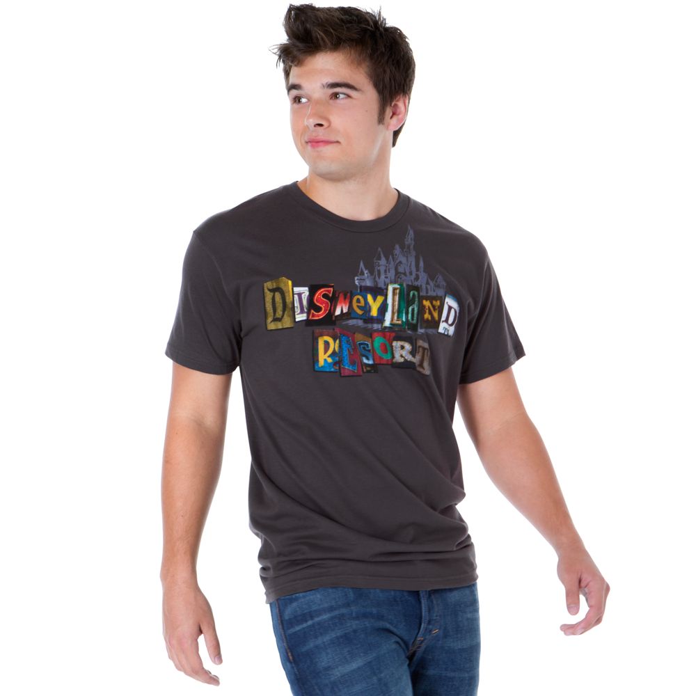 Spell It Out Disneyland Resort Tee for Men -- Gray
