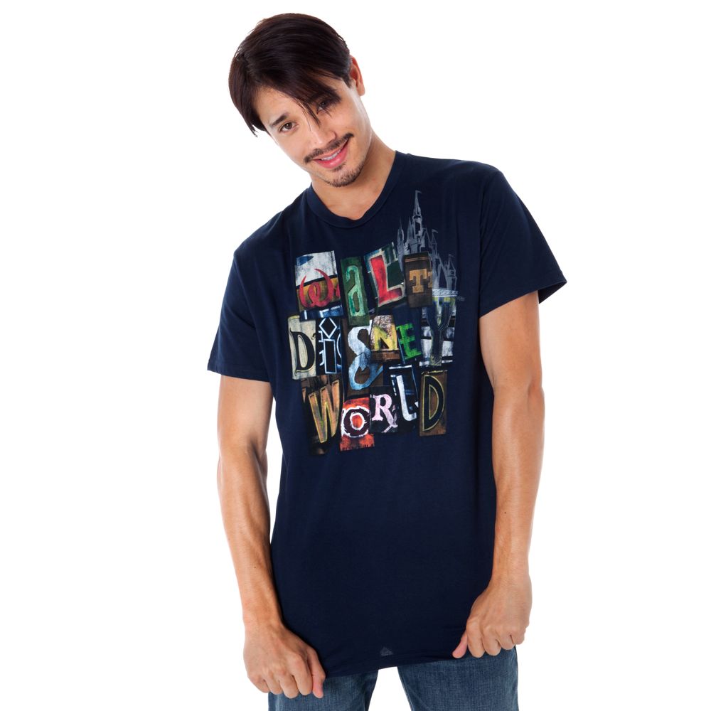 Spell It Out Walt Disney World Tee for Men -- Navy