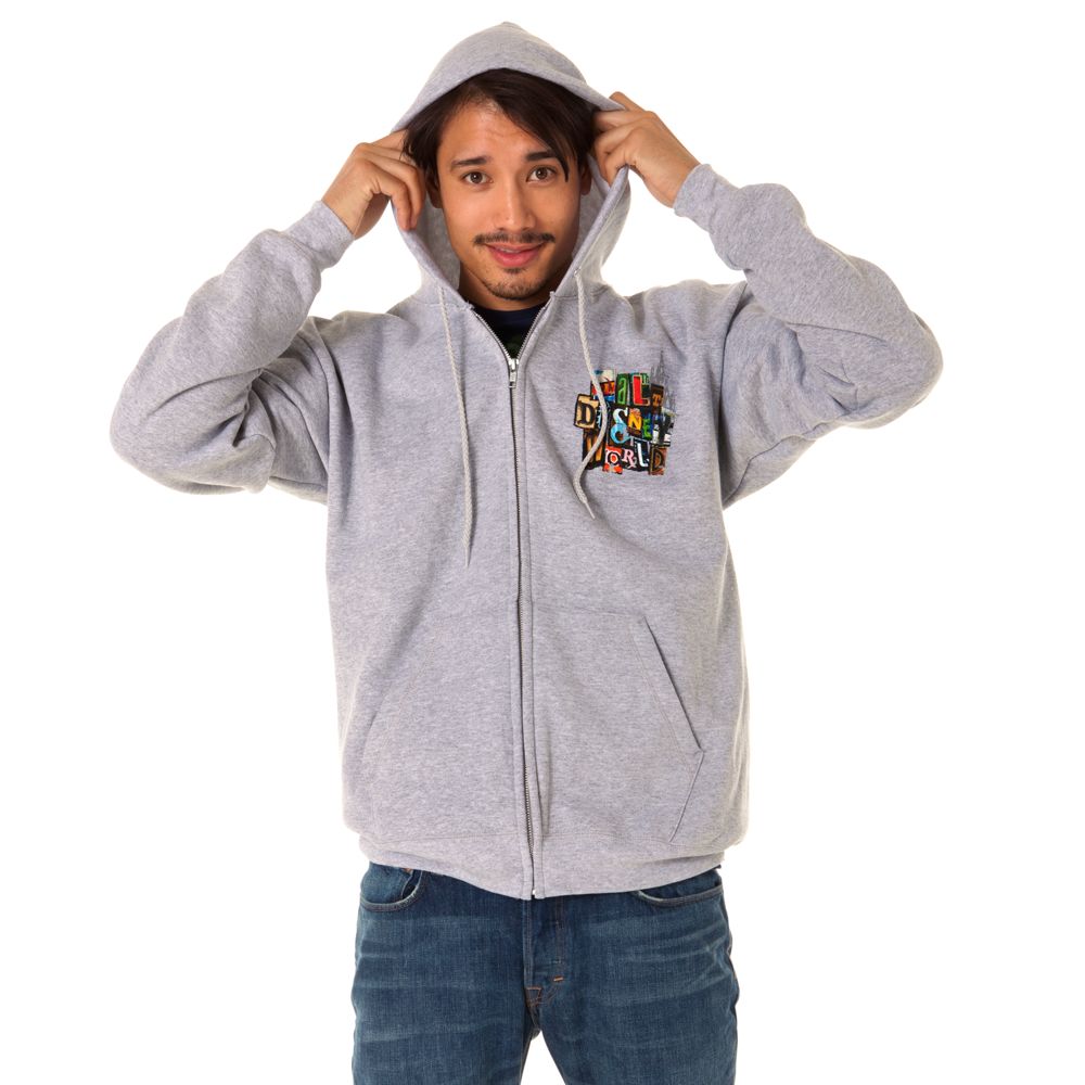 Spell It Out Walt Disney World Hoodie for Men -- Gray