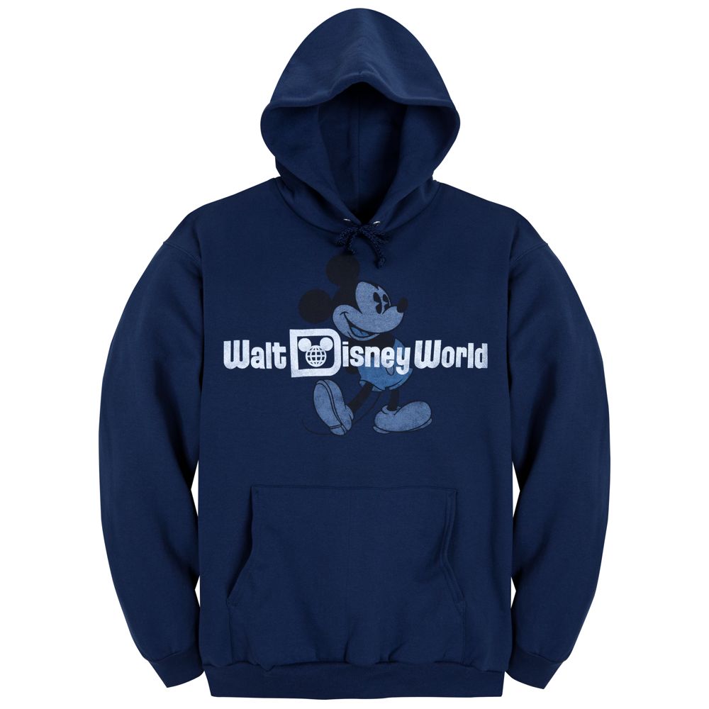 Hooded Fleece Retro Walt Disney World Mickey Mouse Sweatshirt for Adults