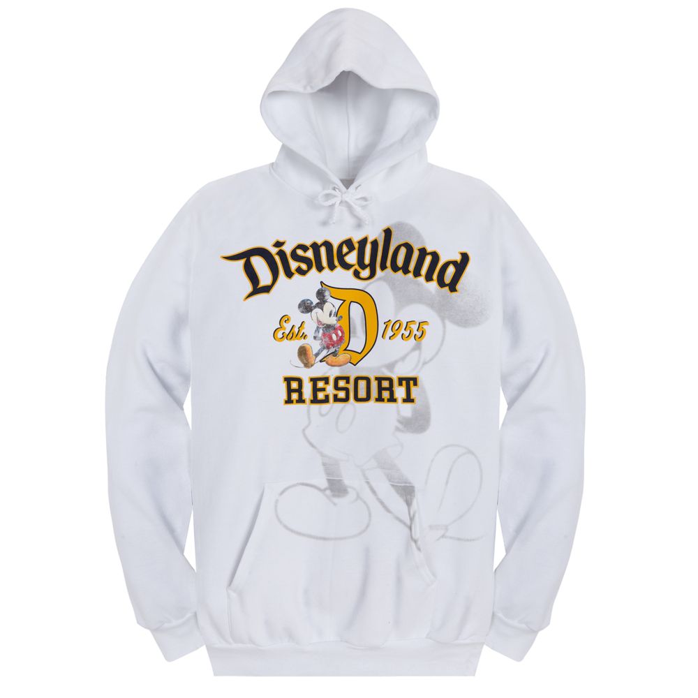 Pullover Fleece Disneyland Mickey Mouse Hoodie for Adults -- White