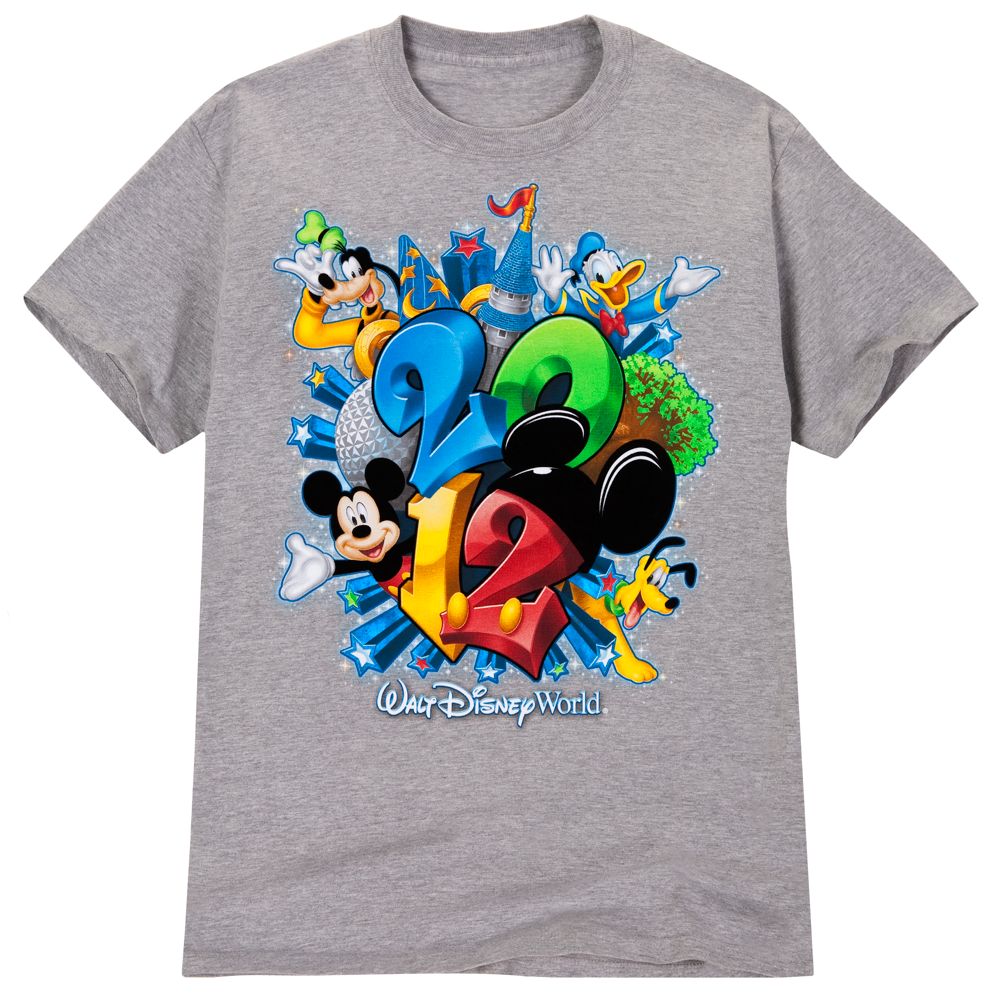 2012 Flocked Walt Disney World Resort Tee for Adults -- Gray