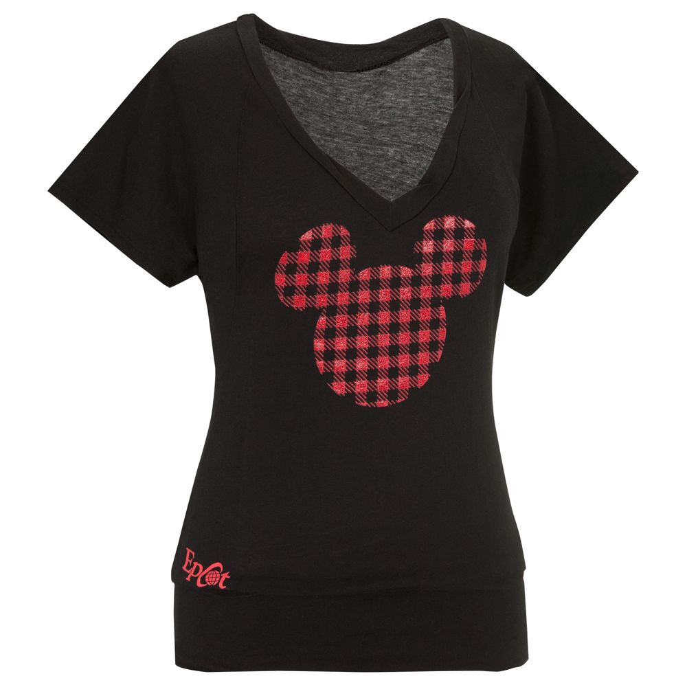 Epcot World Showcase Canada Pavilion V-Neck Mickey Mouse Tee for Women