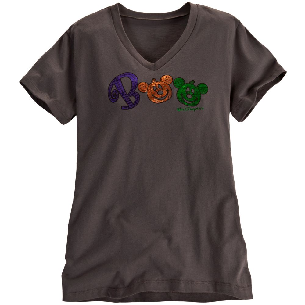 Walt Disney World Boo Halloween Mickey Mouse Tee for Women