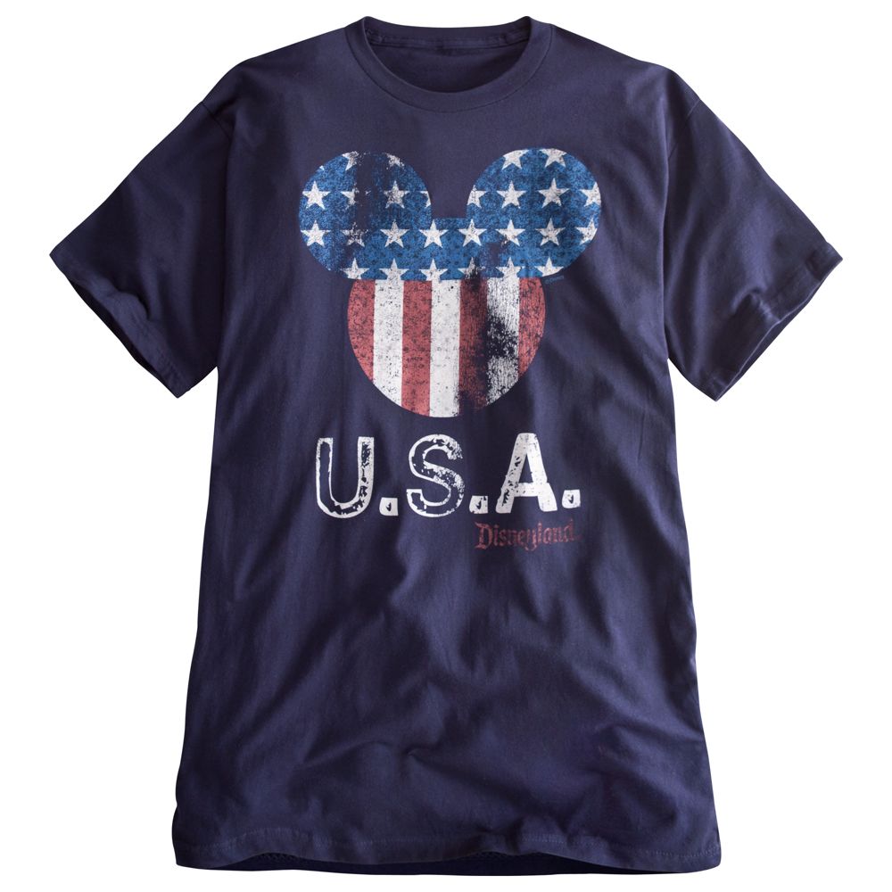 Limited Availability Disneyland U.S.A. Flag Mickey Mouse Tee for Men