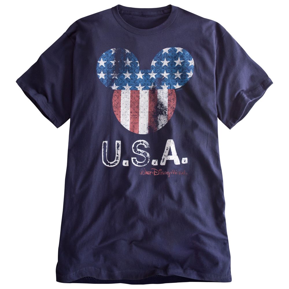 Limited Availability Walt Disney World U.S.A. Flag Mickey Mouse Tee for Men