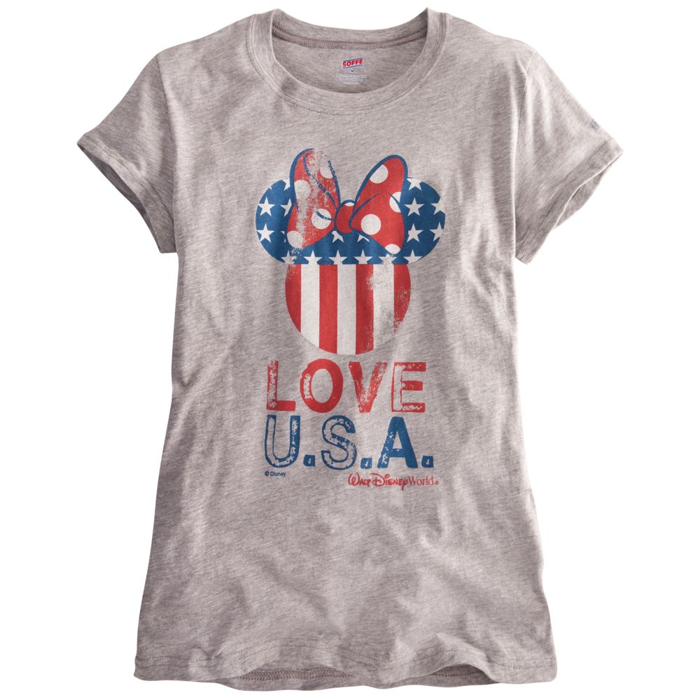 Limited Availability Walt Disney World U.S.A. Flag Minnie Mouse Tee for Women