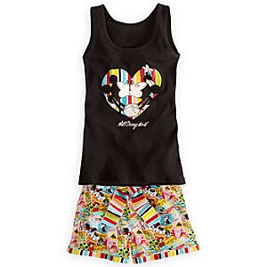 Mickey and Minnie Mouse Tank Tee and Shorts Set for Women