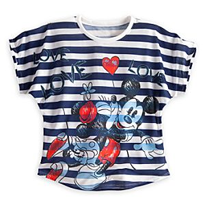 Minnie and Mickey Mouse Love Love Love Tee for Women