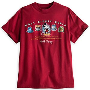 Walt Disney World Four Logos Tee for Adults - Red