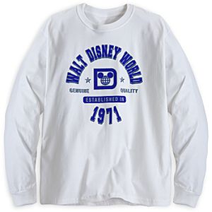 Walt Disney World Long Sleeve Athletic Tee for Adults - White