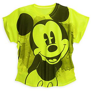 Mickey Mouse Neon Tee for Women