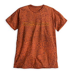 Walt Disney World Folk Print Tee for Adults - Orange
