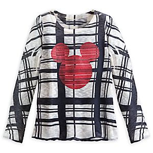 Mickey Mouse Icon Plaid Sweater for Women