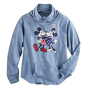 Mickey and Minnie Mouse Long Sleeve Cowl Pullover for Women