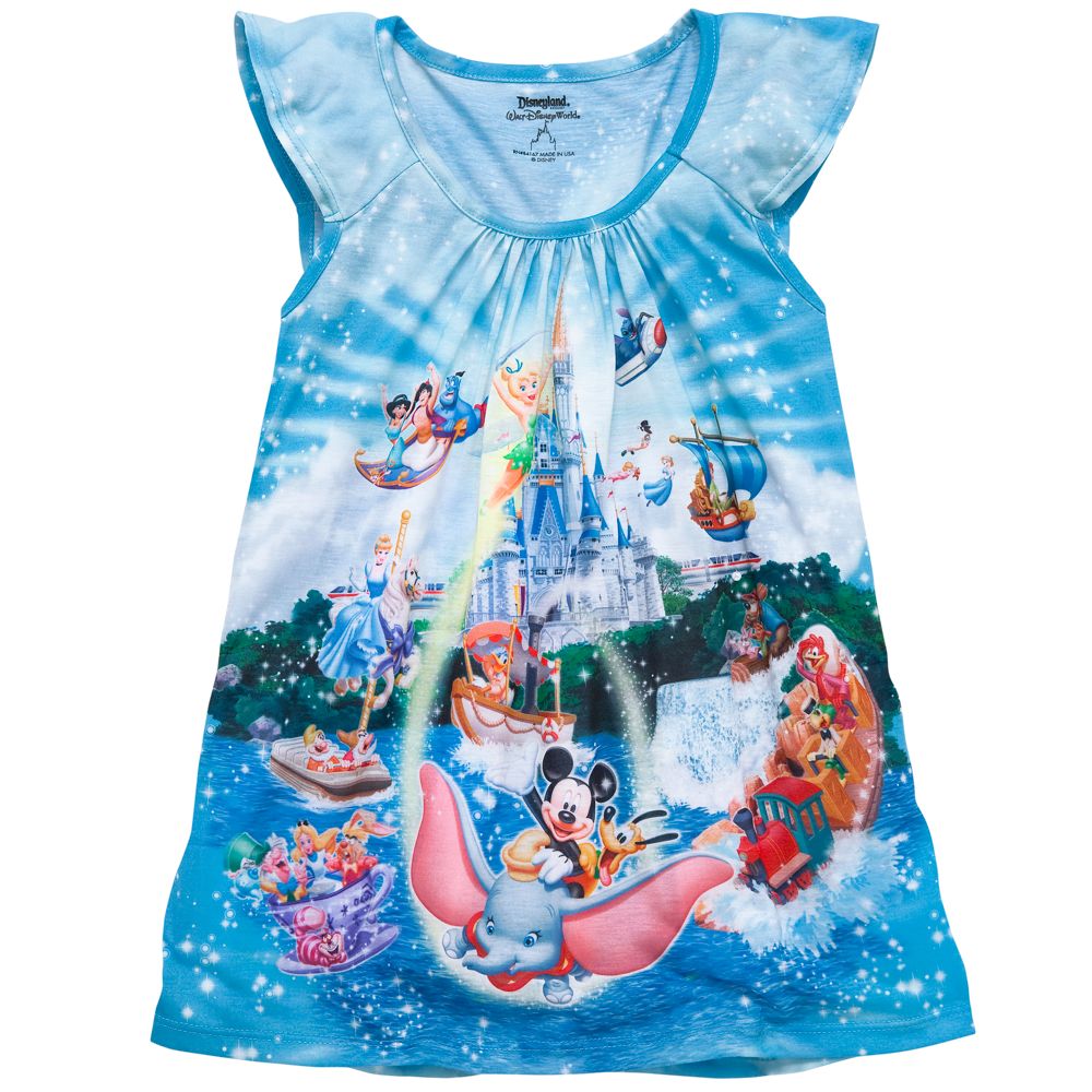 Sublimated Disney Storybook Attractions Magic Kingdom Tee for Girls