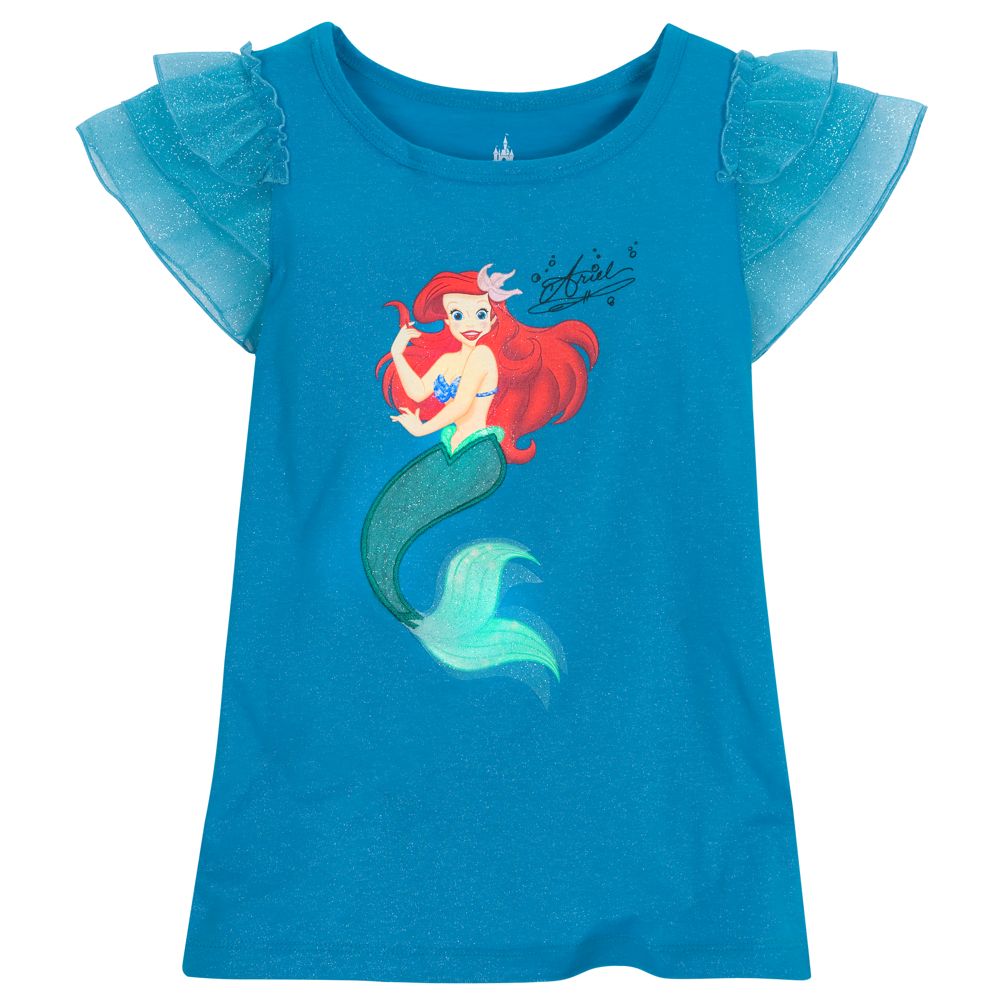 Glittering Mermaid Tail Ariel Tee for Girls