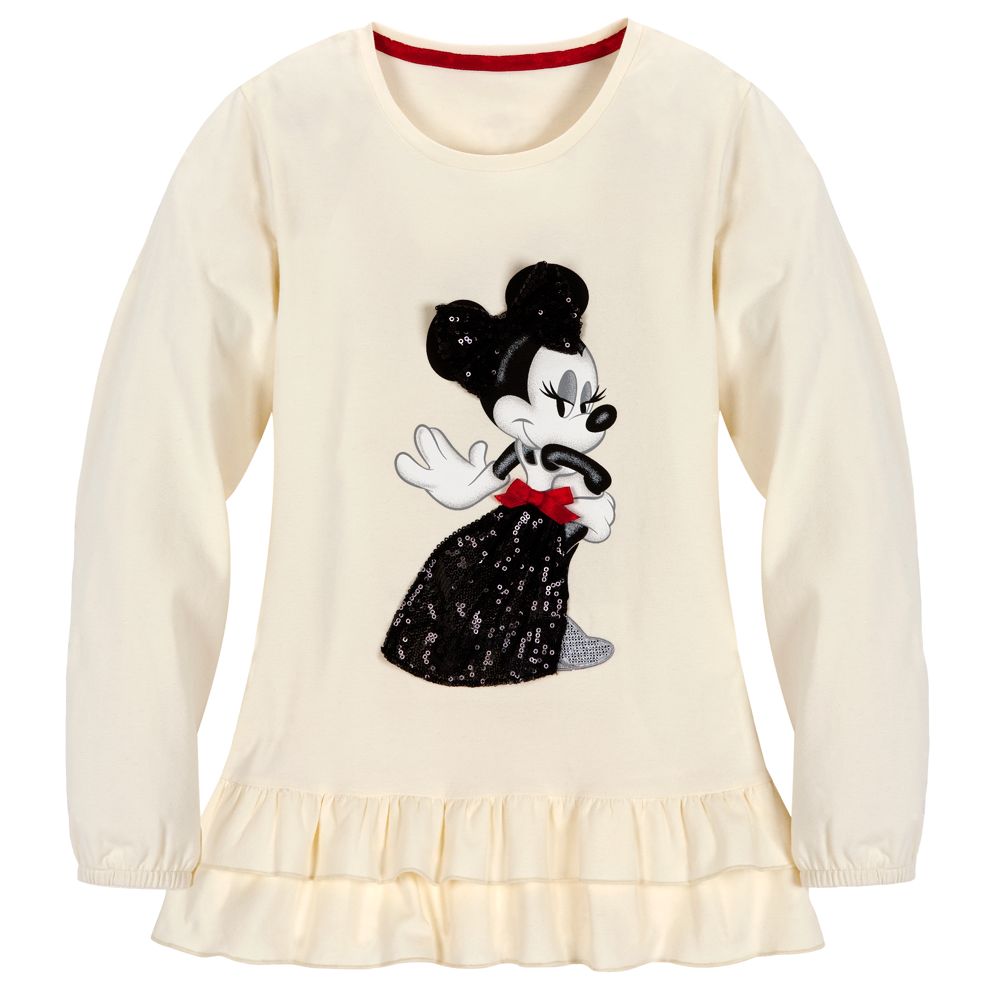 Long Sleeve Sequin Minnie Mouse Top for Girls