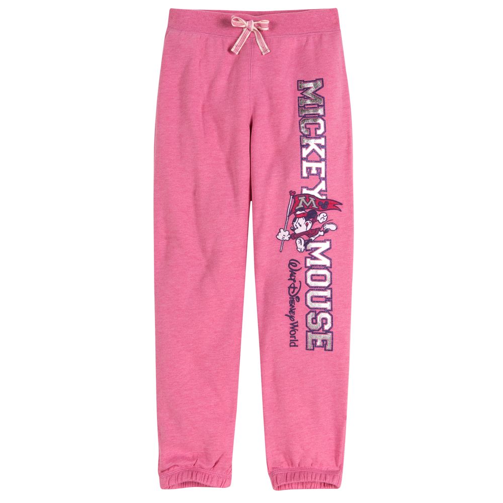 Pink Fleece Mascot Mickey Mouse Pants for Girls