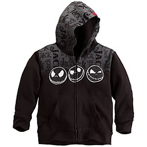 Zip Jack Skellington Fleece Hoodie for Kids