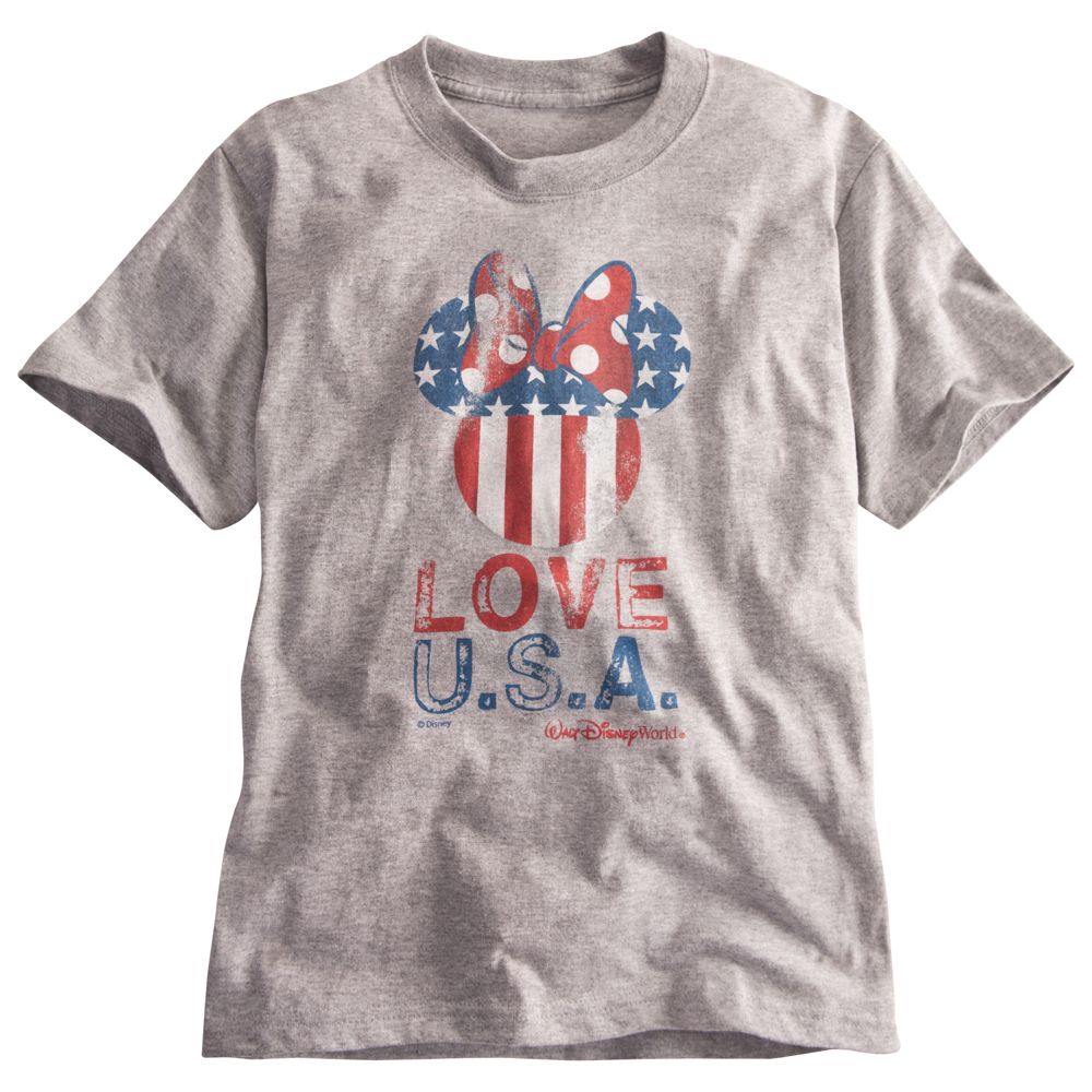 Limited Availability Walt Disney World U.S.A. Flag Minnie Mouse Tee for Girls