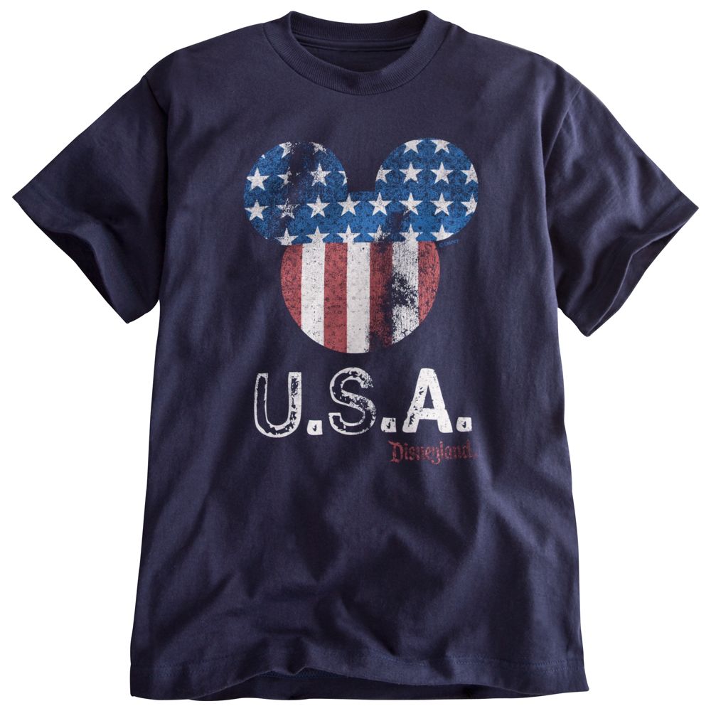 Limited Availability Disneyland U.S.A. Flag Mickey Mouse Tee for Boys