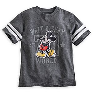 Mickey Mouse Gray Football Tee - Walt Disney World