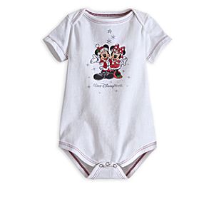 Santa Mickey and Minnie Mouse Bodysuit for Baby - Walt Disney World