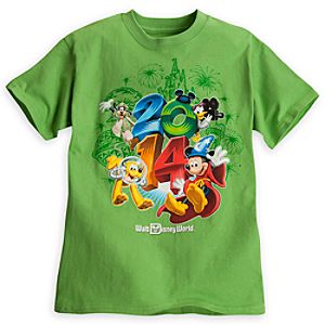Sorcerer Mickey Mouse and Friends Tee for Boys - Walt Disney World 2014 - Lime