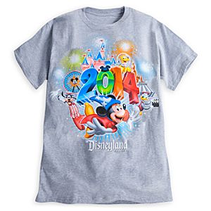 Sorcerer Mickey Mouse and Friends Tee for Adults - Disneyland 2014 - Gray
