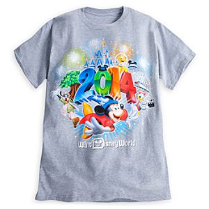 Sorcerer Mickey Mouse and Friends Tee for Adults - Walt Disney World 2014 - Gray
