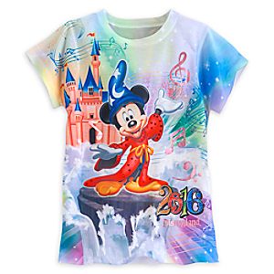 Sorcerer Mickey Mouse and Friends Sublimated Tee for Girls - Disneyland 2016