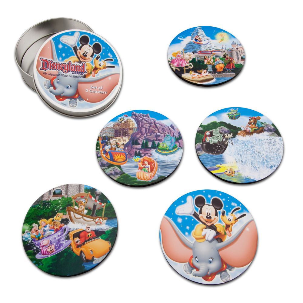 Disney Storybook Attractions Disneyland Coaster Set -- 5-pc.