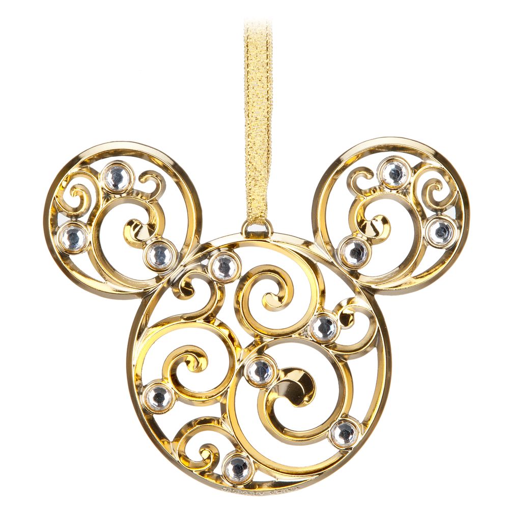 Bohemian Holiday Filigree Mickey Mouse Ornament -- Gold