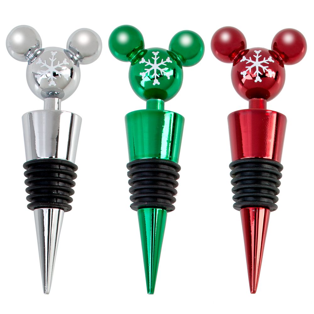 Santa Mickey Mouse Bottle Stopper Set -- 3-Pc.