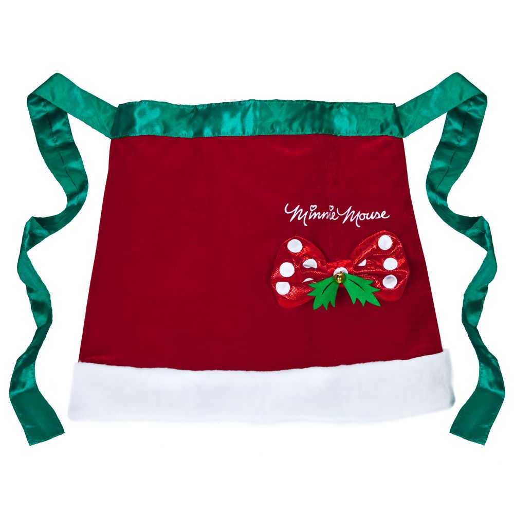 Holiday Santa Minnie Mouse Waist Apron for Women