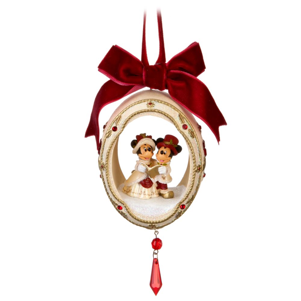Victorian Egg Minnie and Mickey Mouse Ornament