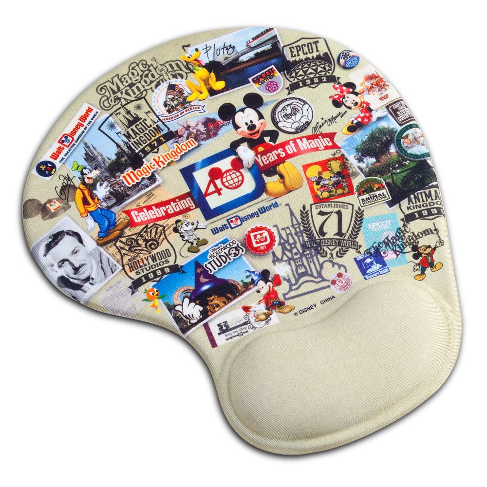 40 Years of Magic Walt Disney World Mousepad with Wrist Rest