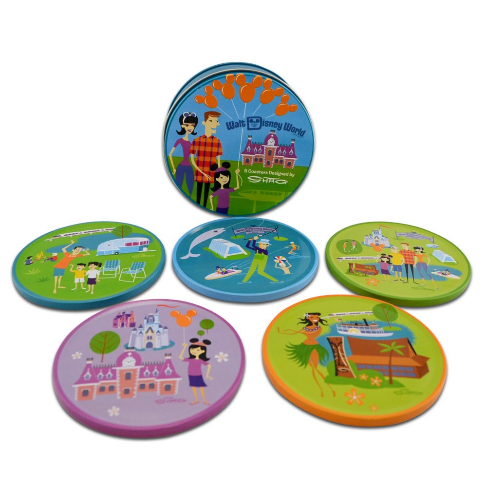 Walt Disney World Coaster Set by Shag -- 5-Pc.