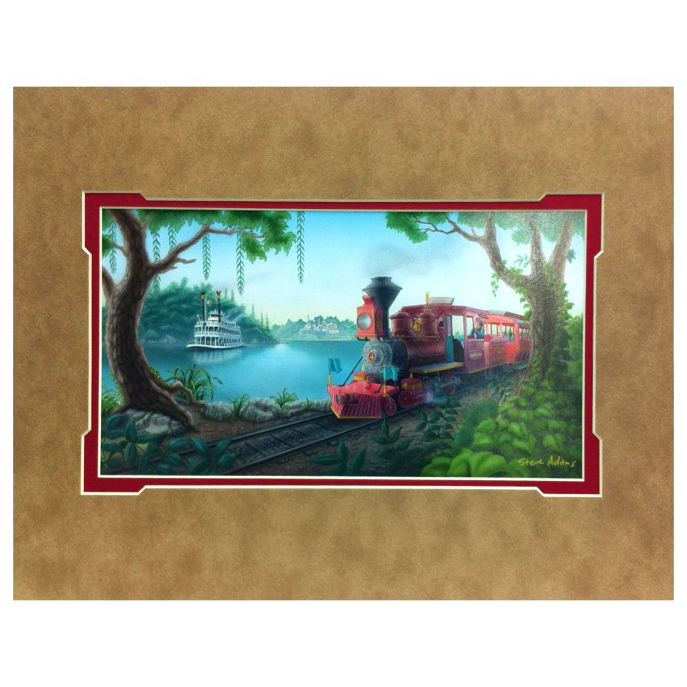 Disneyland Steam Train & Mark Twain Riverboat Deluxe Print by Steve Adams