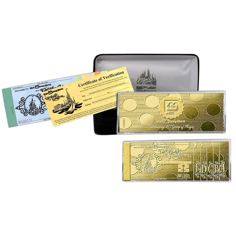 Limited Edition Walt Disney World Opening Day Golden Ticket Replica