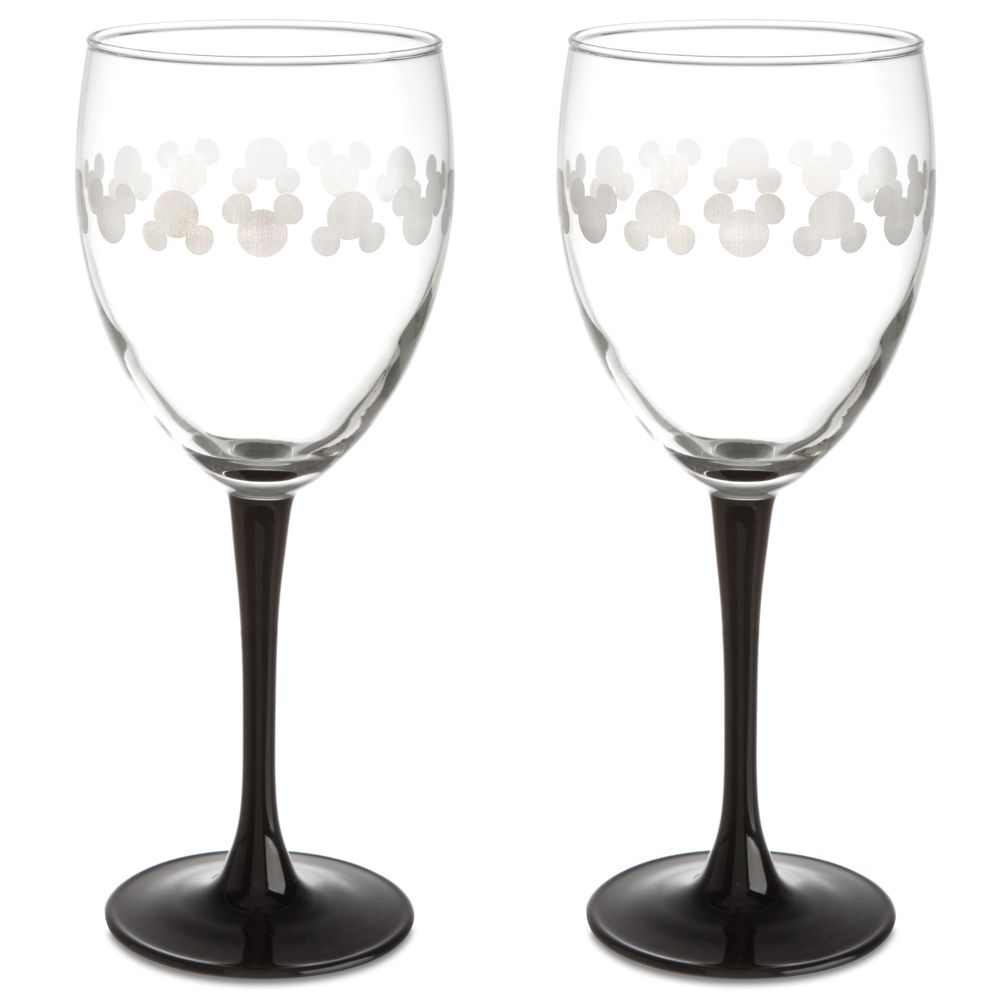 Iconic Mickey Mouse Wine Glasses -- 2-Pc.