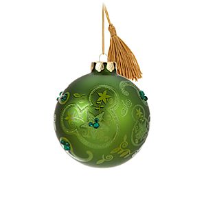Bohemian Mickey Mouse Ball Ornament -- Green