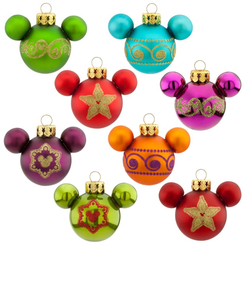 Miniature Glass Icon Mickey Mouse Ornament Set -- 8-Pc.